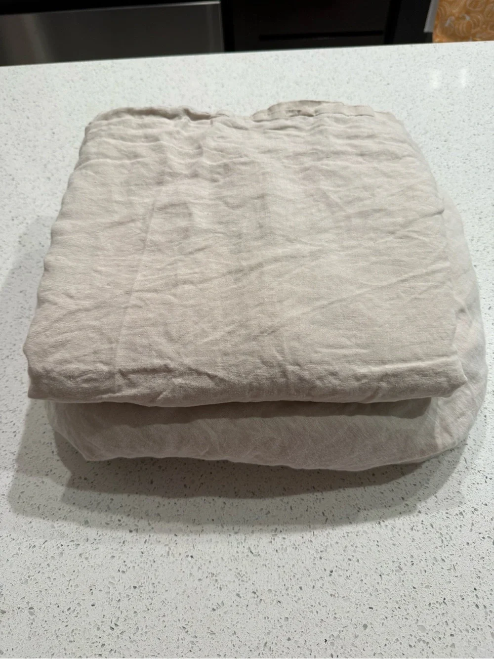 CULTIVER Queen Linen Sheet set  in Light Beige